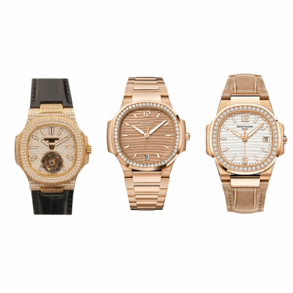 Combo di 3 orologi Patek Philippe Nautilus Rose Gold + Patek Philippe Tourbillion + Patek Philippe Nautilus